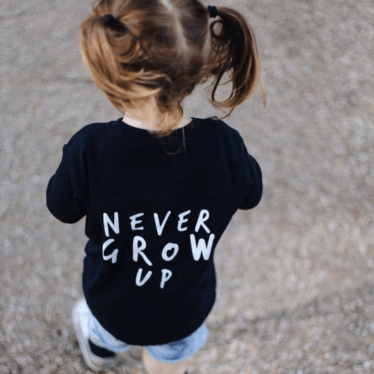 Never Grow Up Unisex Short Sleeve Baby & Kids T-Shirt