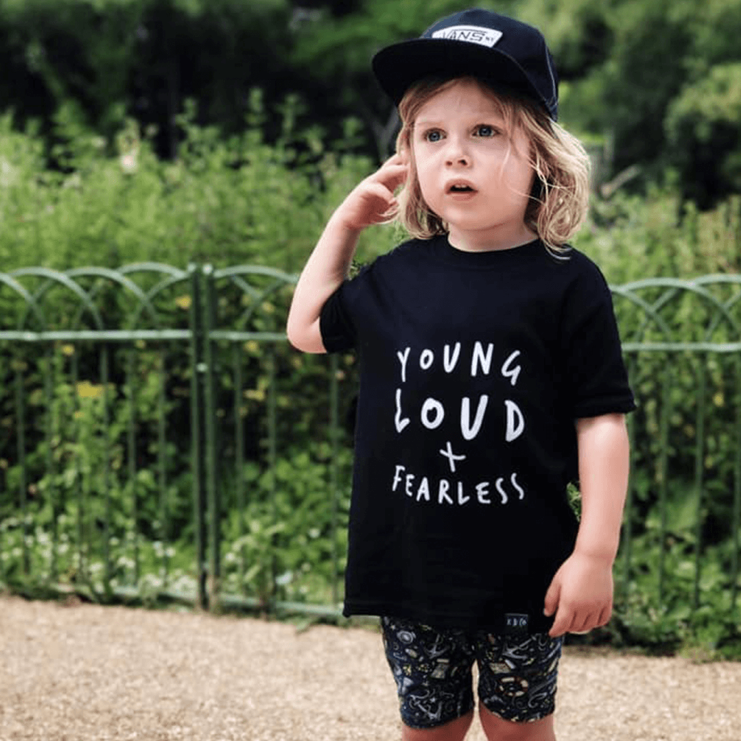 Young, Loud & Fearless Unisex Short Sleeve Baby & Kids T-Shirt