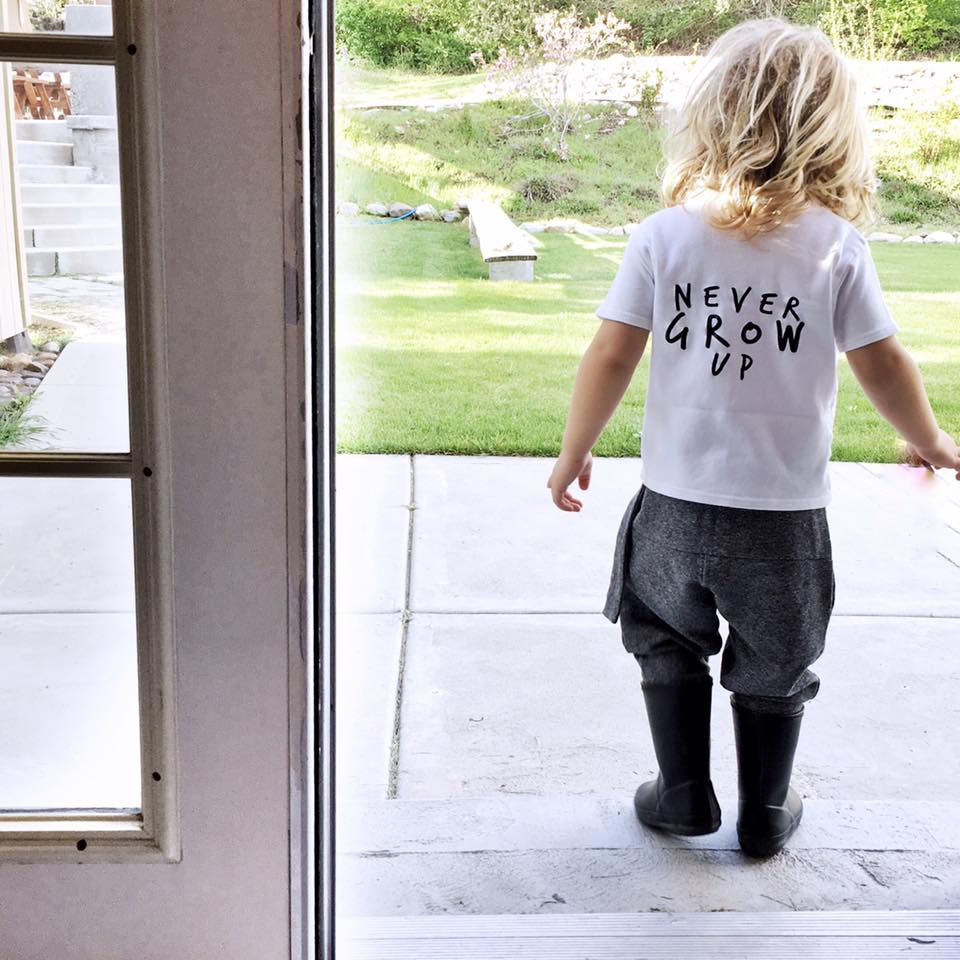 Never Grow Up Unisex Short Sleeve Baby & Kids T-Shirt