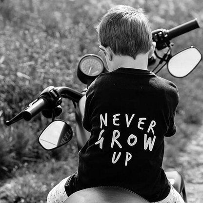 Never Grow Up Unisex Short Sleeve Baby & Kids T-Shirt