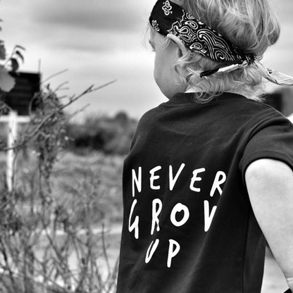Never Grow Up Unisex Short Sleeve Baby & Kids T-Shirt