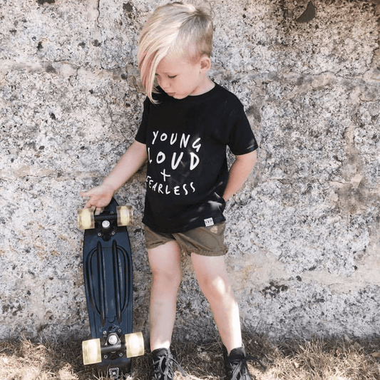 Young, Loud & Fearless Unisex Short Sleeve Baby & Kids T-Shirt