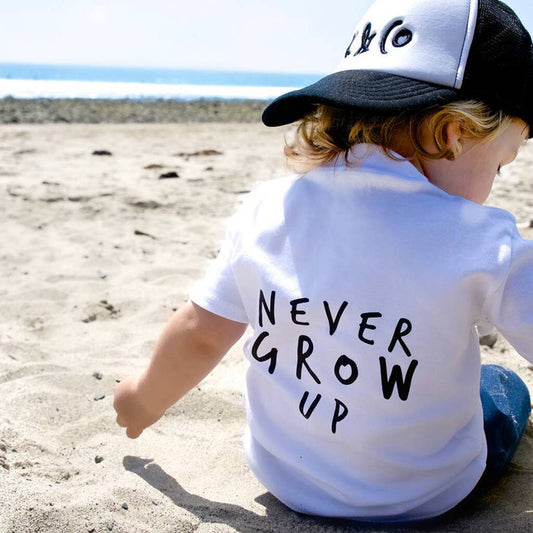 Never Grow Up Unisex Short Sleeve Baby & Kids T-Shirt